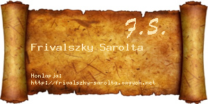 Frivalszky Sarolta névjegykártya