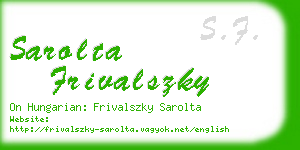 sarolta frivalszky business card